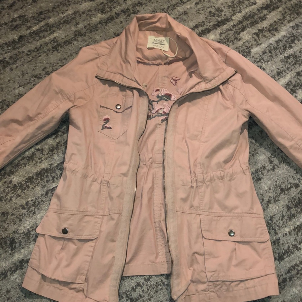Pink Embroidered Army Jacket